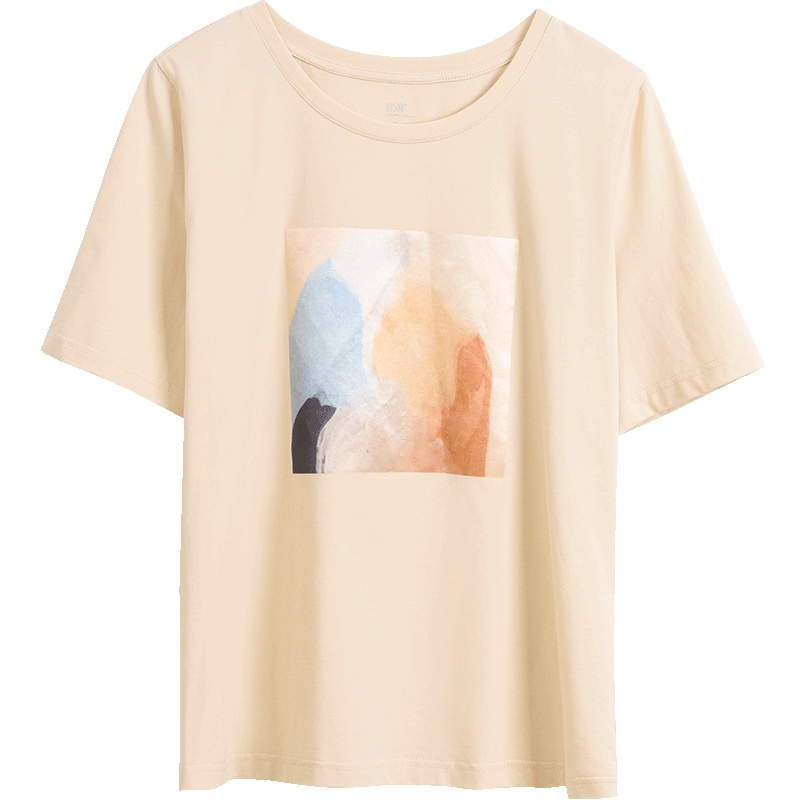 OSA欧莎短袖T恤女夏2019新款时尚印花糖果粉色韩版宽松上衣ins潮