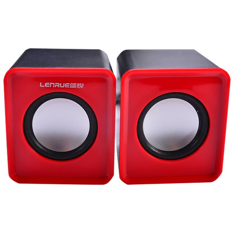 蓝悦(LEnRuE)S07台式电脑音箱低音炮 笔记本迷你小音响2.0声道线控多媒体手机平板通用 USB+3.5mm 红色