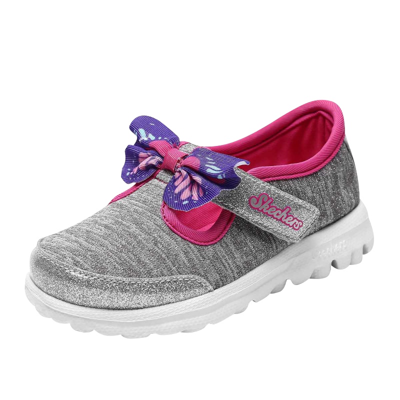 Skechers斯凯奇女童玛丽珍软底女小童蝴蝶结休闲鞋公主鞋81175N
