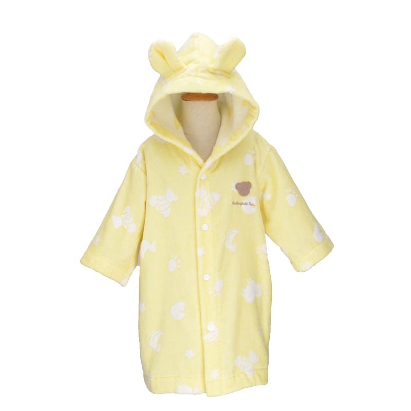 棉田欢乐派对BR2602浴袍割绒儿童浴衣全棉柔软卡通带帽