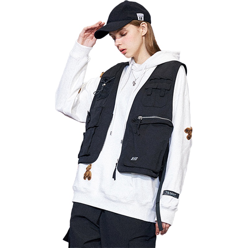 LILBEAR小熊马甲男韩版潮牌战术夹克港风多口袋机能男士无袖坎肩【尺码偏大 建议拍小一码】