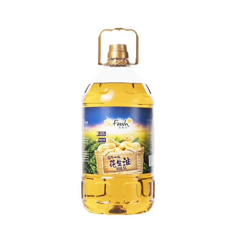 苏鲜生 [苏宁自有品牌] 压榨一级花生油5L 粮油 健康家庭装食用油