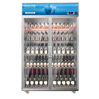 猛世 展示柜冷藏柜保鲜柜商用饮料展示柜超市便利店冰箱双门单门立式冰柜水果食品留样柜 [豪华黄]三门直冷