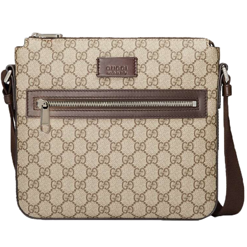 GUCCI/古驰 经典Logo男士帆布单肩包 406410