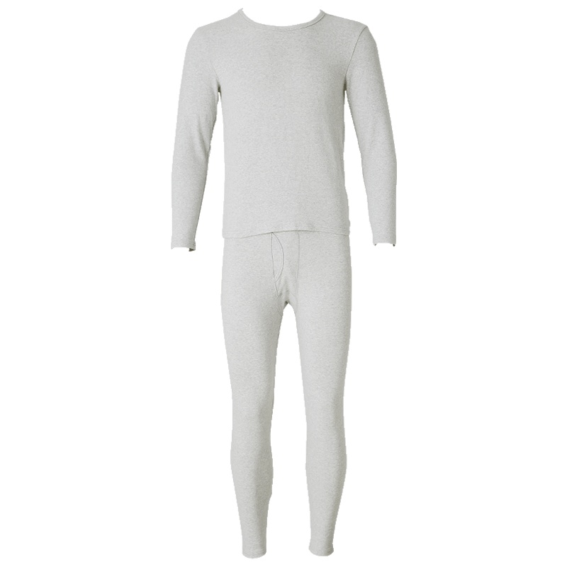 都市丽人修身简约舒适柔暖圆领男士保暖套装4W7108