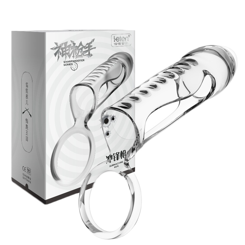 雷霆(LETEN)水晶狼牙棒套男用阴茎套成人情趣性用品男性系列穿戴式增长增大加粗加长套狼牙套 非震动延时套环