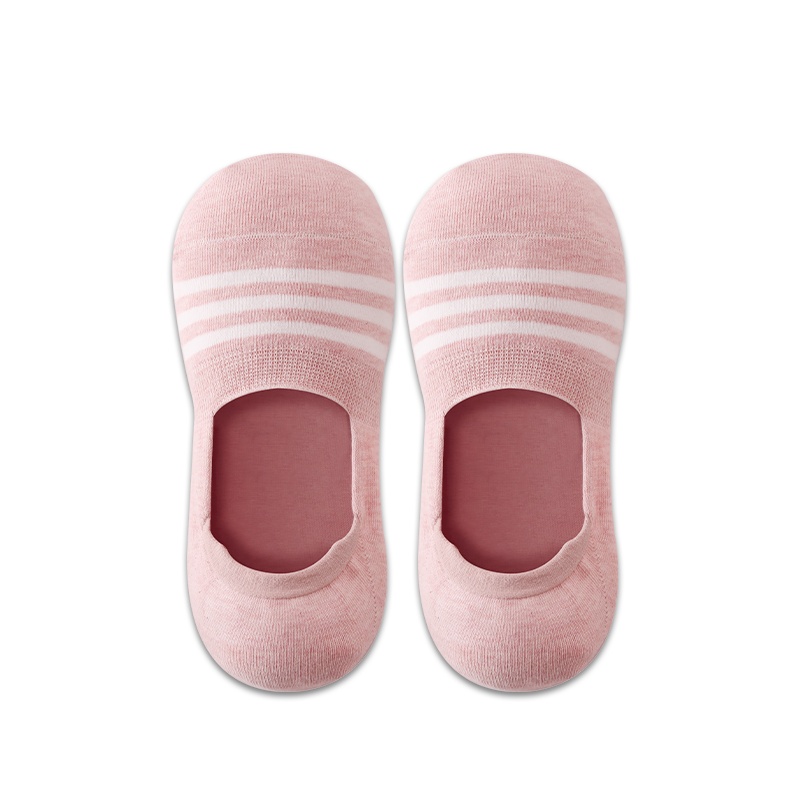 [免费试穿1双]苏宁极物女士条纹抗菌隐形船袜 5双装短袜纯色运动时尚透气抗菌防臭袜子