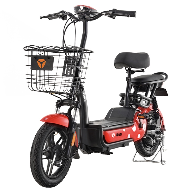 雅迪尚可48V电动车踏板电瓶车亲子代步电动自行车简易款 耀石金