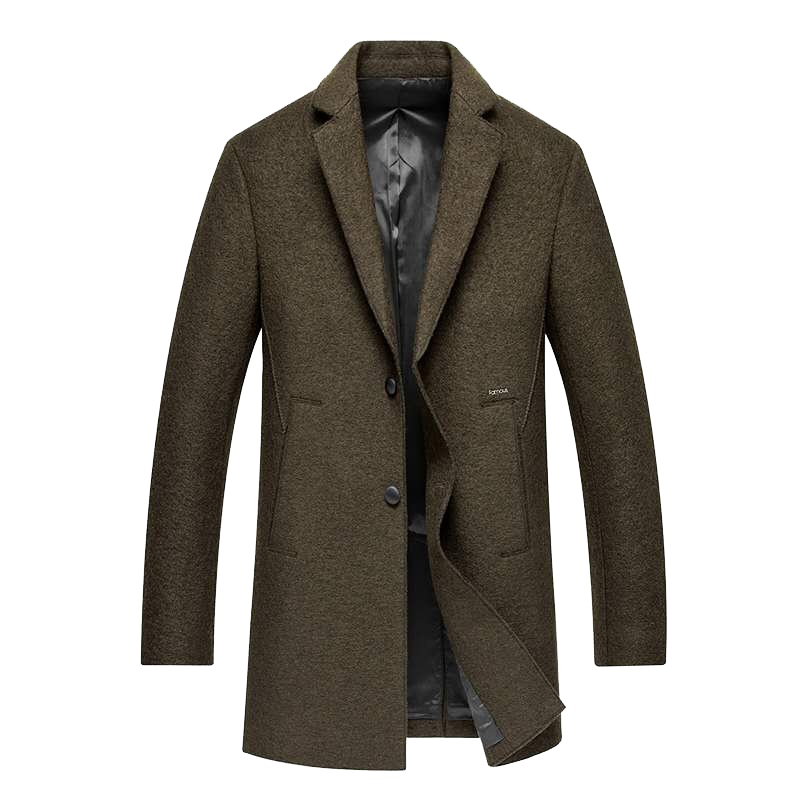 花花公子男士秋冬季韩版时尚立领羊毛大衣