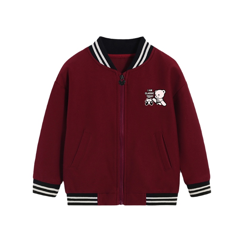 精典泰迪男童外套儿童牛仔棒球服上衣宝宝洋气秋装拉链衫