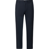 才子男装tries九分休闲裤男2020夏季新款修身直筒透气暗条纹松紧腰裤子