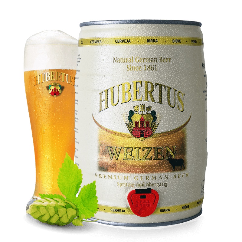 德国进口 狩猎神(Hubertus)白啤酒5L大桶装
