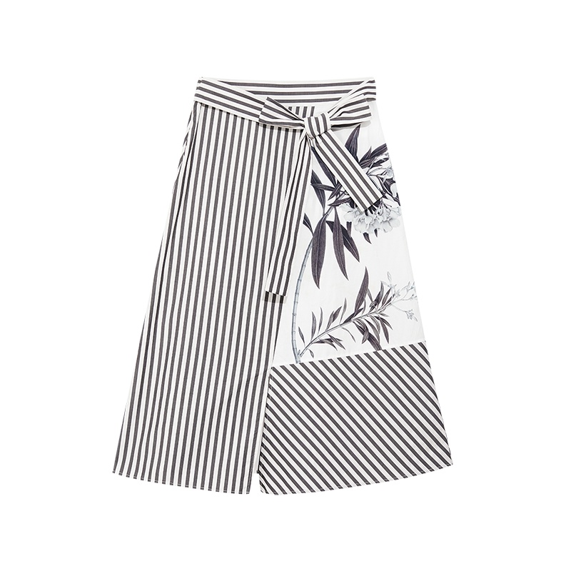 鄂尔多斯 | ERDOS春夏纯棉腰带装饰时尚女士半身裙