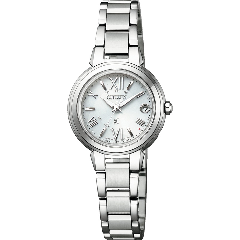 西铁城(CITIZEN)手表 光动能xC多局电波万年历不锈钢带时尚女表ES9430-54A