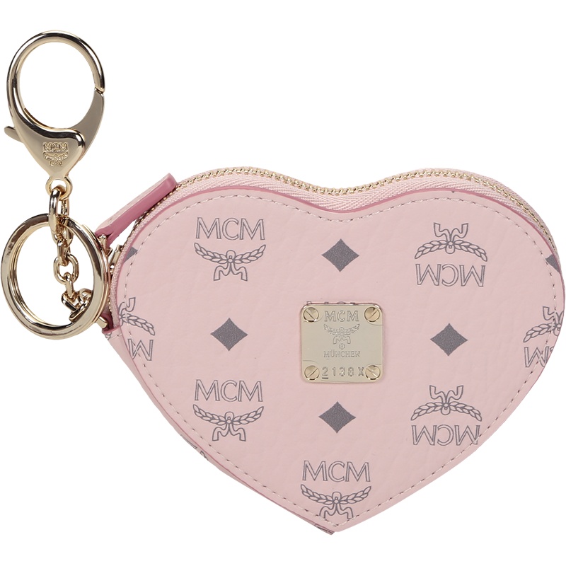 MCM 女士 涂层帆布心形手拿包零钱包挂饰 MYIAAVI02