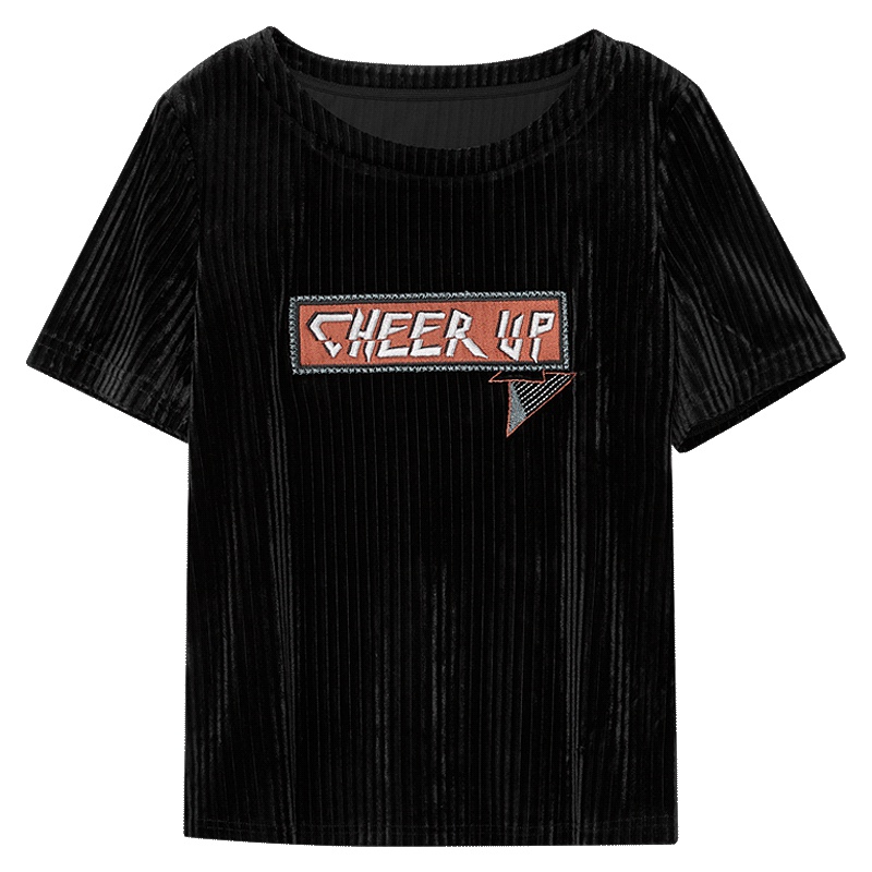 2019爱居兔秋季女装 经典黑色设计短袖T恤