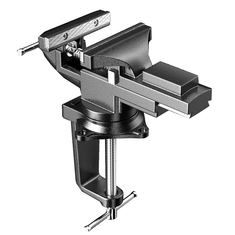 快速台钳古达小型多功能桌虎钳小台虎桌钳迷你台虎钳工作台虎钳台台夹 [桌台两用]80快速虎钳+45号钢钳口
