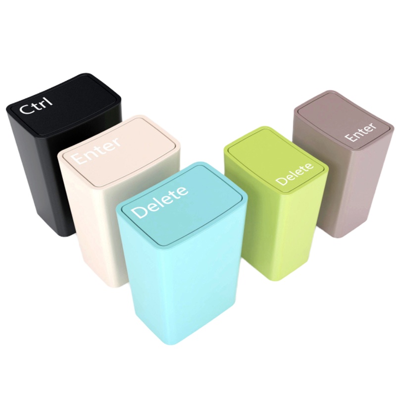 递乐(DiLe)垃圾桶家用有盖客厅卧室长方形卫生间厨房厕所创意带盖纸篓 12L随机色