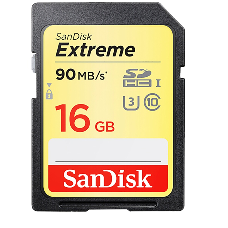 闪迪(SanDisk)16GB SD存储卡 U3 C10 4K 至尊极速版 读速90MB/s 单反相机内存卡