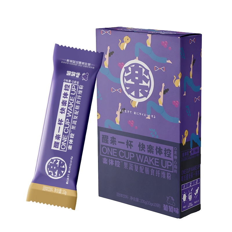 乐体控 楽体控果蔬膳食纤维粉 无蔗糖无脂肪固体饮料 10g*10袋/盒