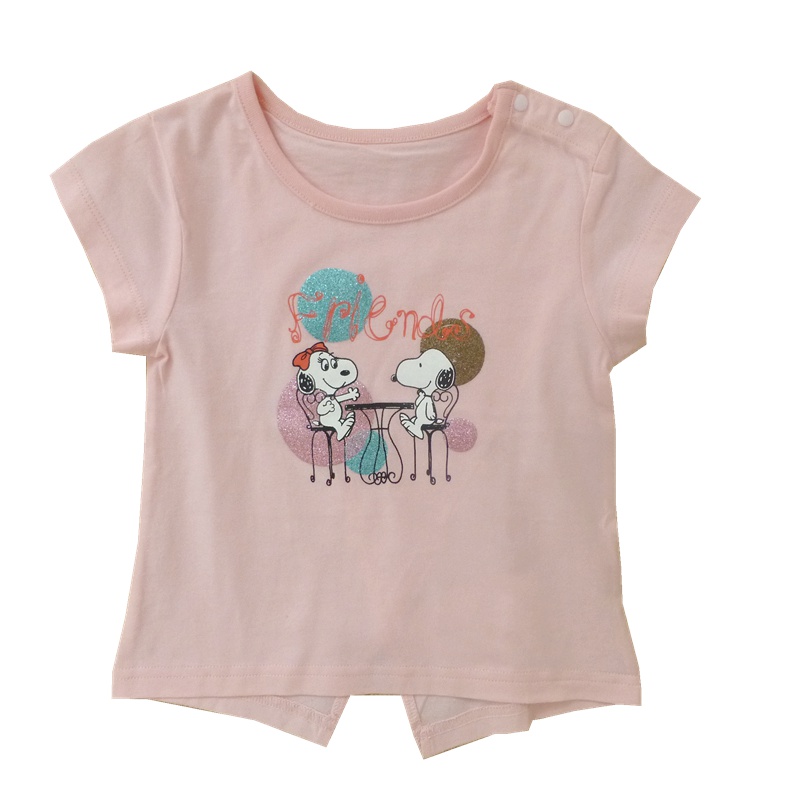 Snoopy史努比童装品牌童装2-13岁儿童全棉粉色短袖T恤女童白色夏季新款宝宝T恤上衣90-140cm