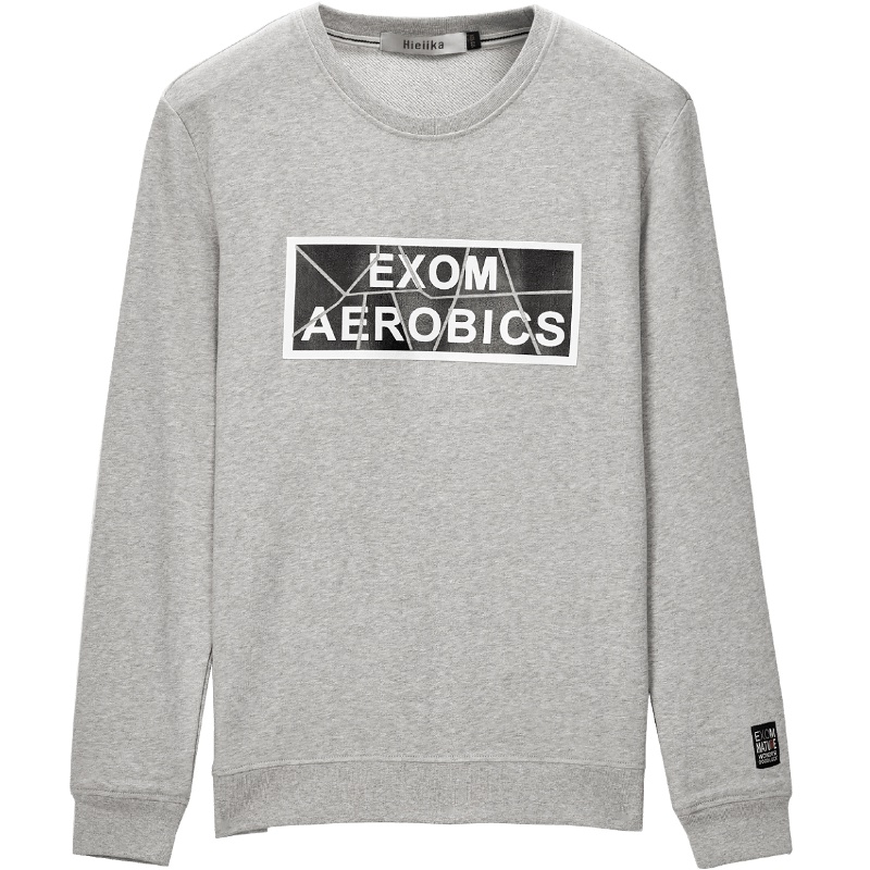 Hieiika 海一家2019秋季男士圆领胶印字母装饰青春日常休闲卫衣