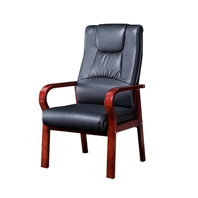 [理政] 办公椅 办公家具 老板椅 会议椅 开会班前椅 黑色西皮