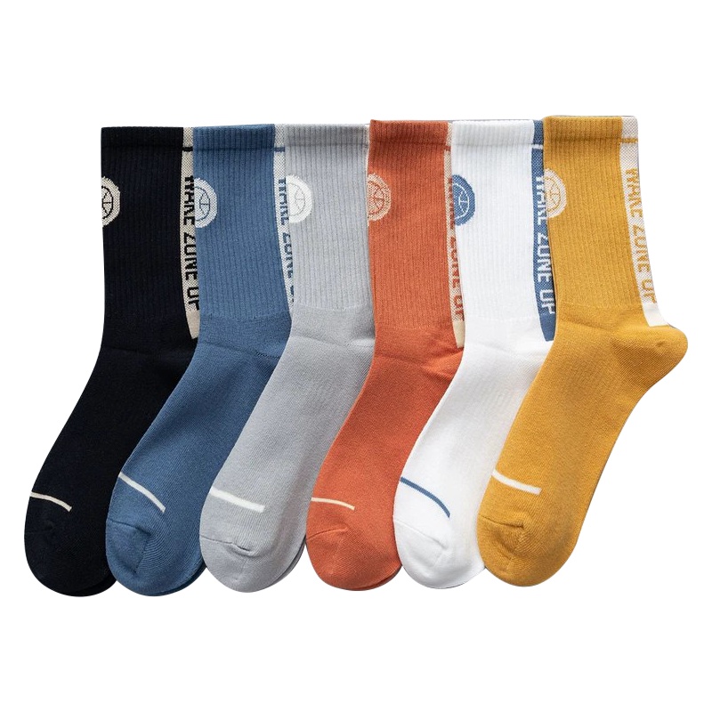 【顺丰配送】【5双】袜子男士中筒袜潮秋冬季运动篮球袜ins欧美嘻哈街头潮流高帮长袜日系学生袜