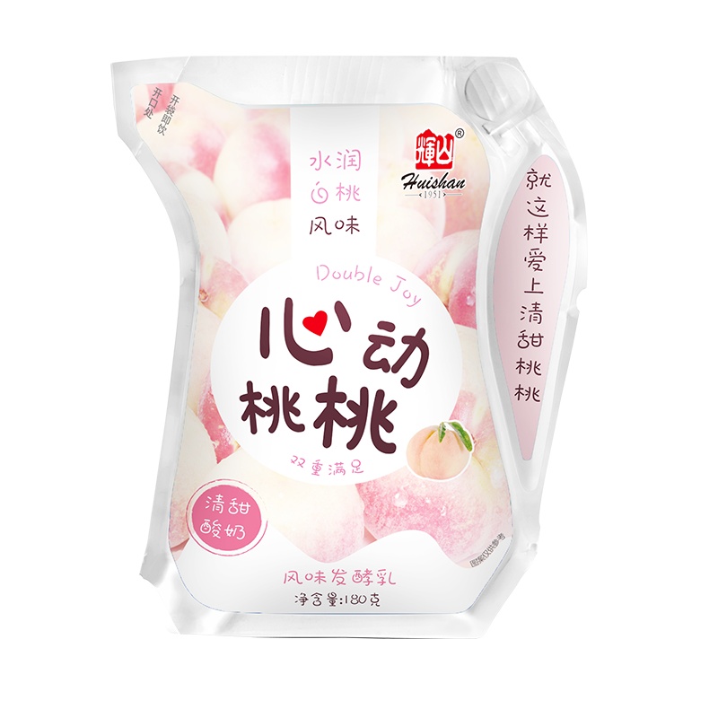 越秀辉山 心动桃桃风味发酵乳 180g*12 水润白桃风味酸奶 生牛乳发酵輝山,Huishan