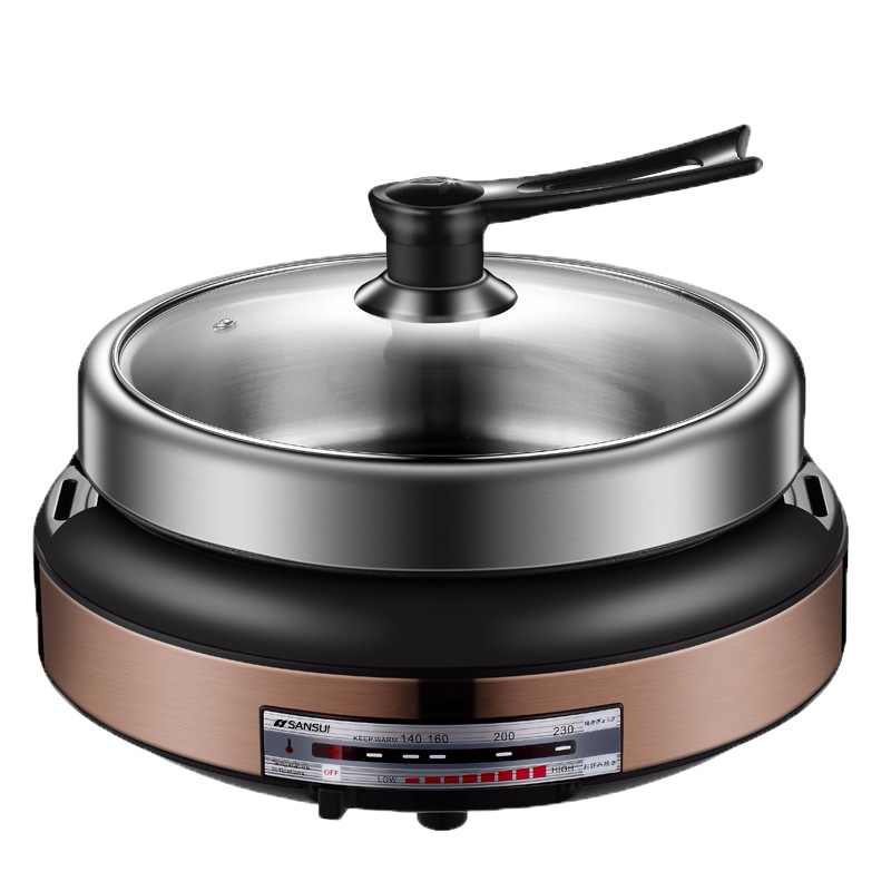 山水 多用途锅电火锅电煮锅可煎烤分体式设计JM-SHG1309