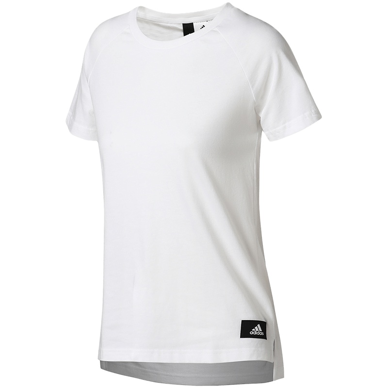 【自营】adidas阿迪达斯女子短袖T恤休闲运动服CZ2376 L CZ2376白+黑