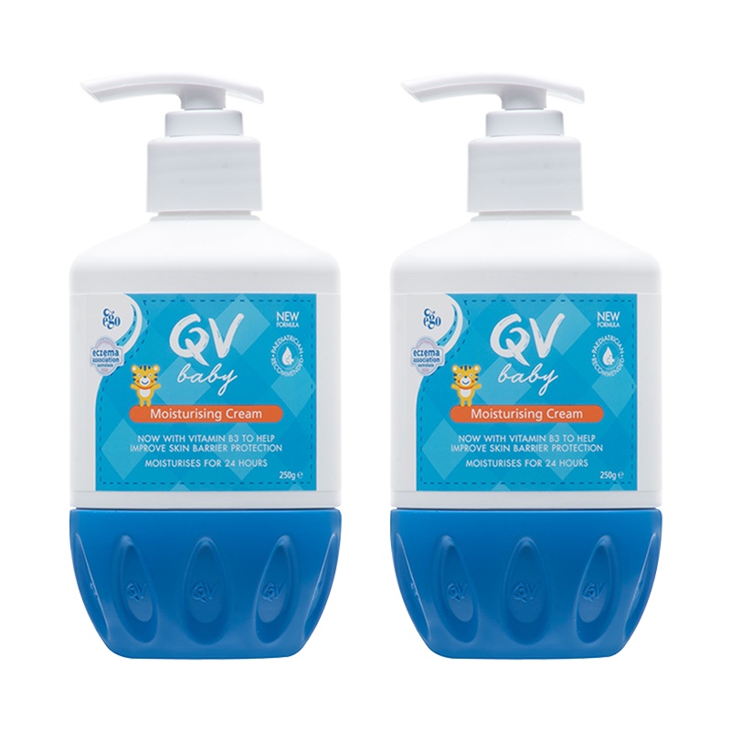 QV Baby小老虎倍润霜(小老虎)EGO意高益菓温和宝宝面霜含角鲨烷婴儿护脸保湿润肤霜250g挤压瓶*2件装澳洲进口