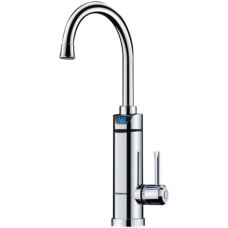 长虹电热水龙头家用速热即热小厨宝厨房卫生间下进水自来水过水热CKR-B5电镀银漏保款