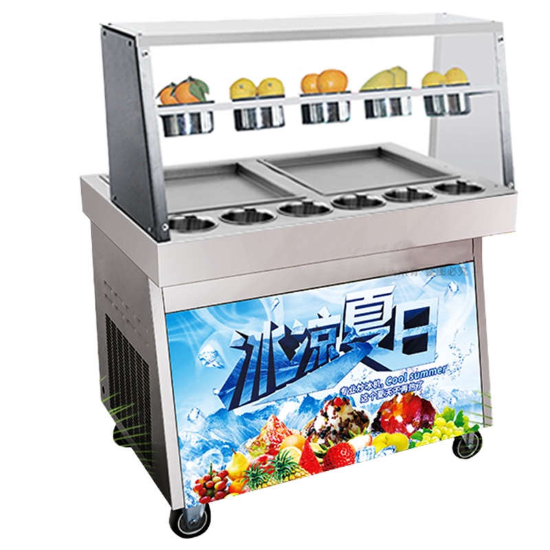 乐创(lecon) 炒冰机商用冰淇淋炒酸奶机 冰粥机升级款 长方锅(双压缩机)