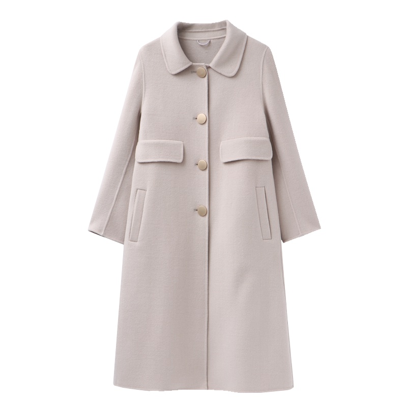 恒源祥女士毛呢大衣秋冬款双面呢羊毛大衣女毛呢外套