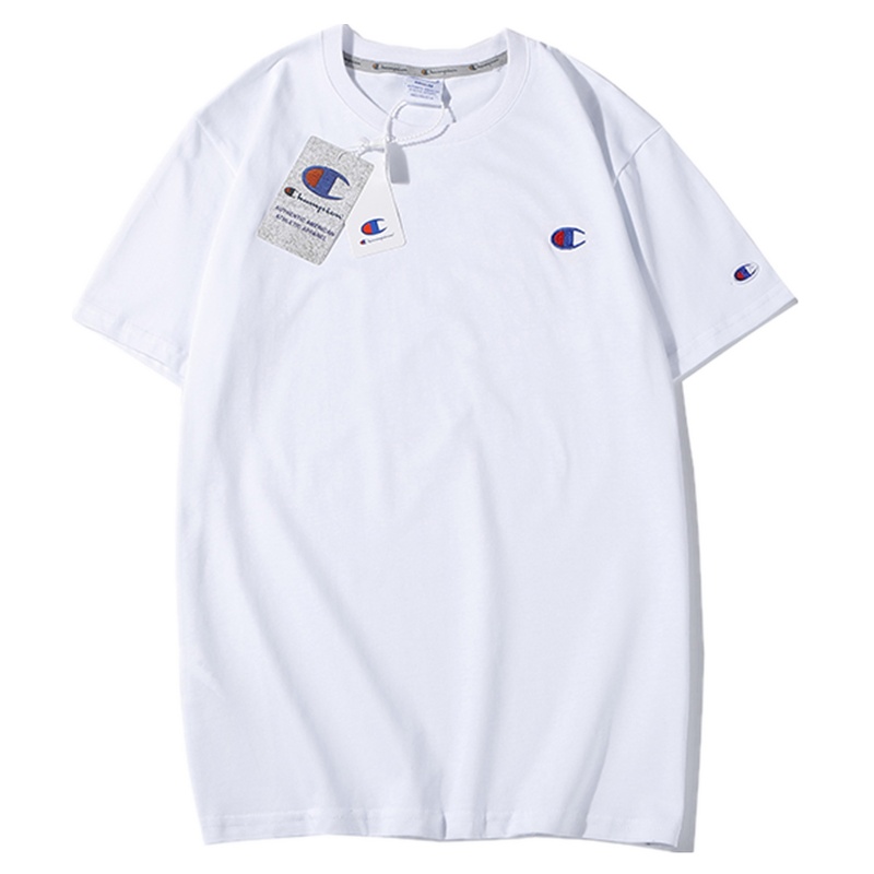 Champion冠军刺绣小C纯棉圆领短袖T恤男女情侣同款休闲打底衫