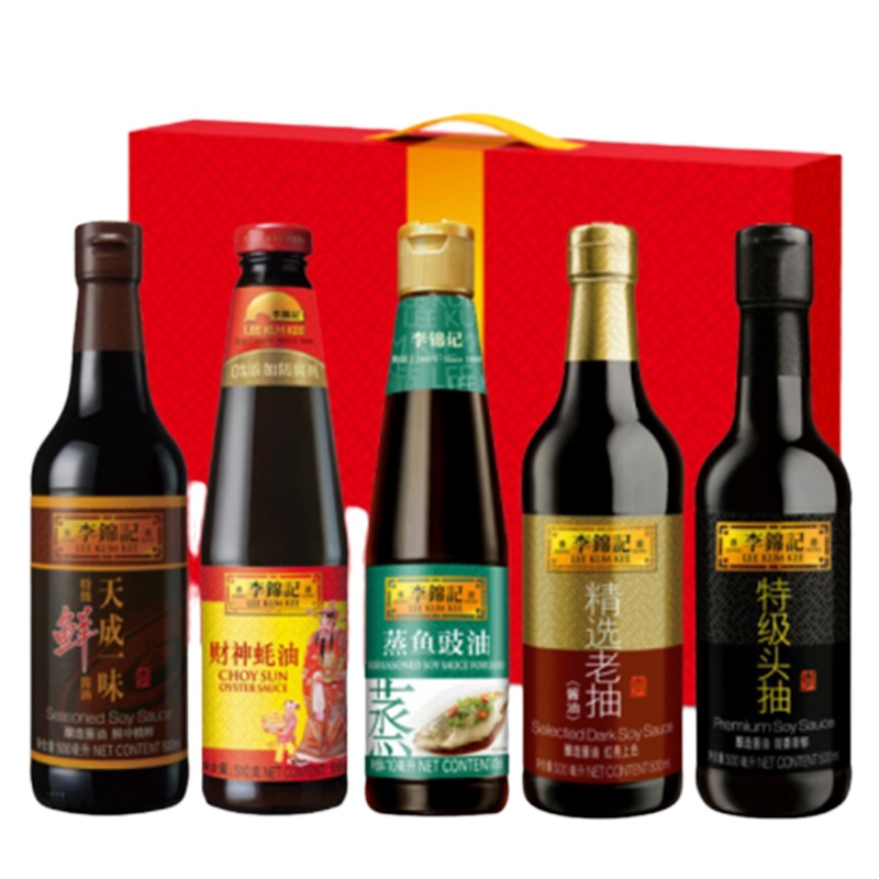 李锦记 调味料组合B(特级鲜酱油500ml+蚝油510G+豉油410ml+老抽500ml+特级头抽500ml)