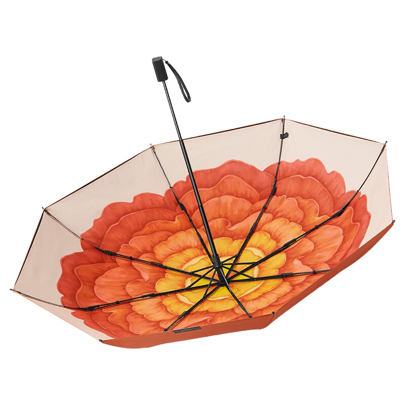 蕉下三折双层太阳伞遮阳伞防晒伞晴雨伞防紫外线伞小黑伞