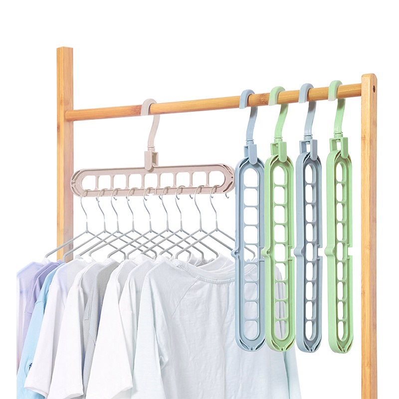 多功能衣架网红家用阳台折叠魔术收纳创意九孔旋转挂衣服防滑晾晒