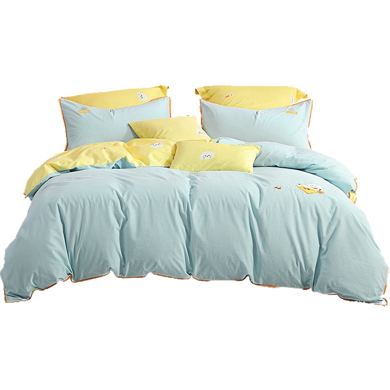 水星家纺 全棉水洗棉四件套果粒萌宠床上用品