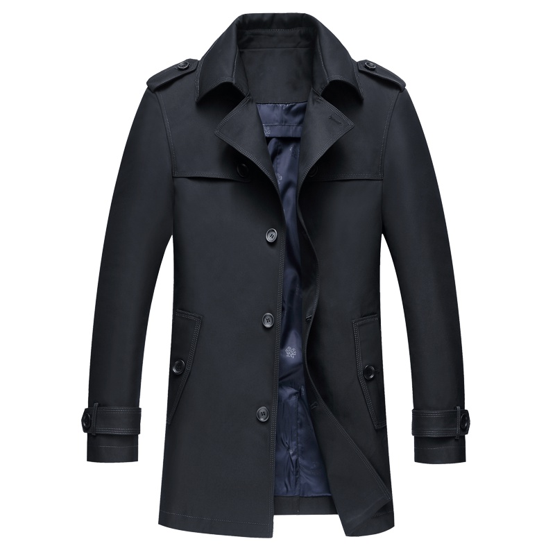 雅鹿男装中长款风衣男春季商务休闲防风外套1006