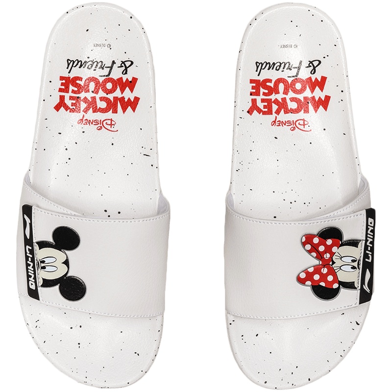 李宁迪士尼米奇联名款女子轻便潮流拖鞋AGAQ024-1