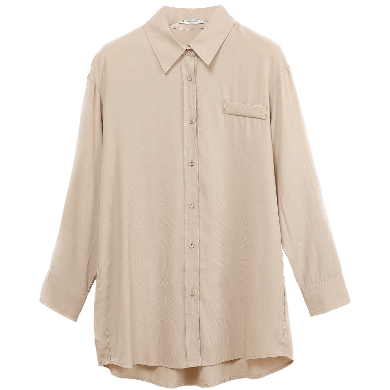 千仞岗春季新款女士纯色衬衫内搭打底百搭时尚洋气衬衣