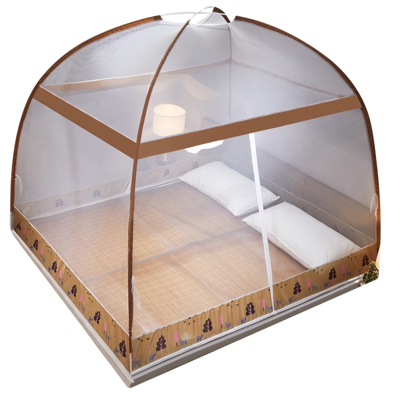 北极绒魔术蒙古包防摔免安装蚊帐家用1.5m床1.8m床学生1.2m床蚊帐