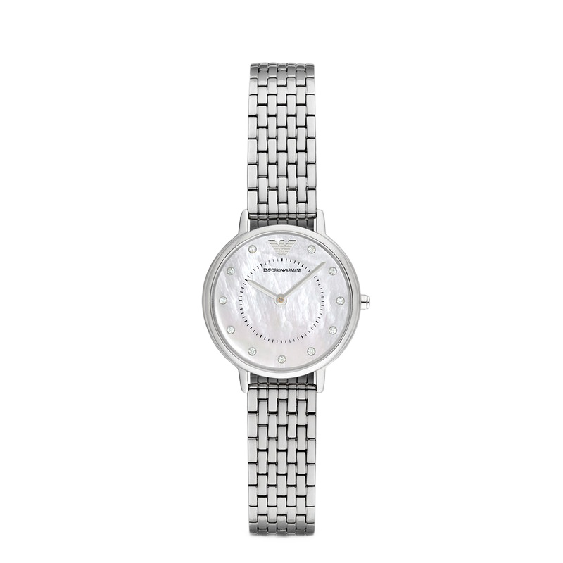 阿玛尼（Emporio Armani)女士手表欧美时尚贝母表盘石英钢带女表 AR2511