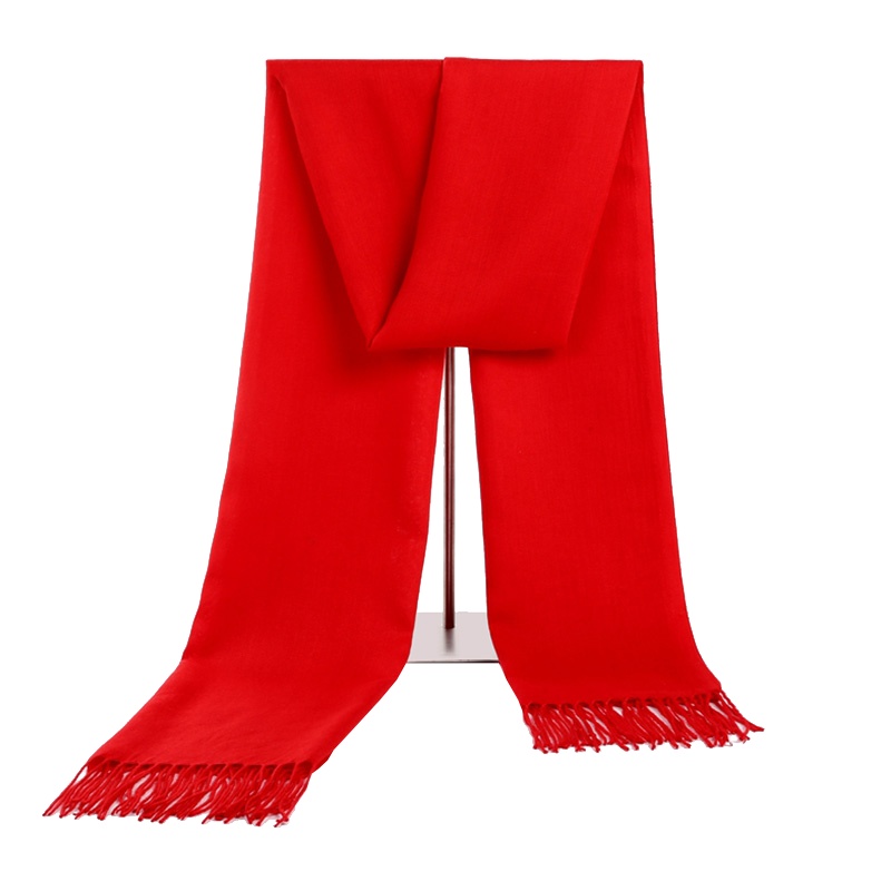 中国红小鸿运围巾 XTL1303 年会聚会活动仿羊绒大红色围脖190*34 (条)