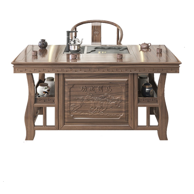 艺可恩茶桌椅组合实木功夫泡茶台小户型新中式简约茶几茶具套装桌子一体