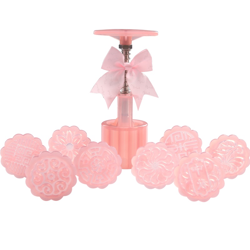 学厨 CHEF MADE 烘焙工具 蛋糕模具 中秋冰皮圆形月饼模手压式绿豆糕模具50g平面花片厨房工具 WK9449