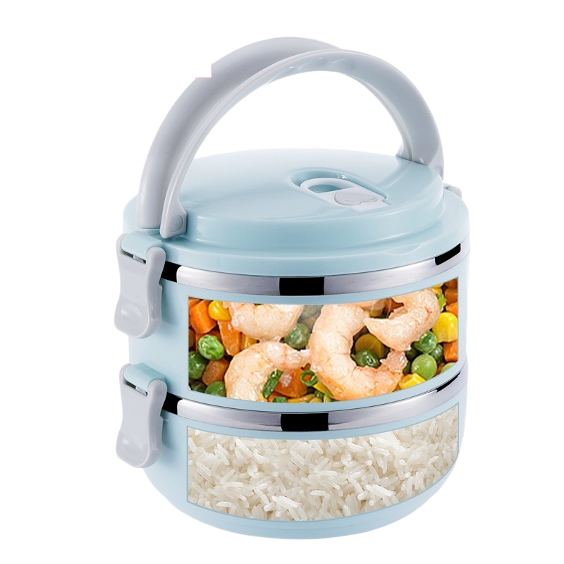 德铂(Debo)艾莱尔饭盒不锈钢双层学生便当盒DEP-695 单个装