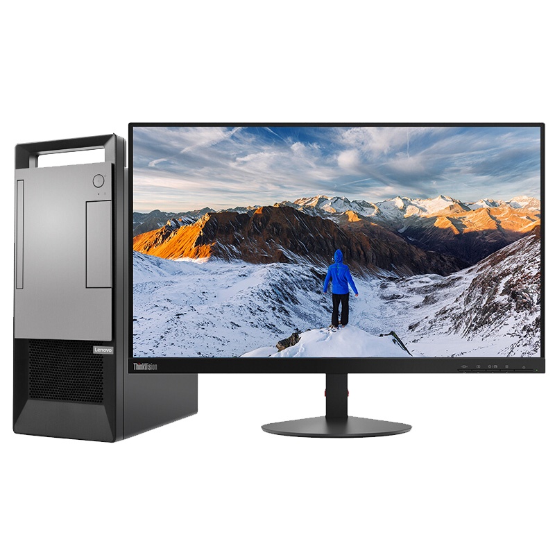 联想(Lenovo)扬天T4900v 商用台式电脑 23.8英寸屏（I5-8400 8GB 1TB+128GB固态 2G独显 刻录 W10H）
